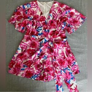Emily Wonder Floral Wrap-Style Romper